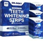 DRDENT Teeth Whitening Strips - 21 Whitening Sessions - Safe for Enamel - Non Sensitive Teeth Whitening - Pack of 42 Strips + Mouth Opener Included Oral